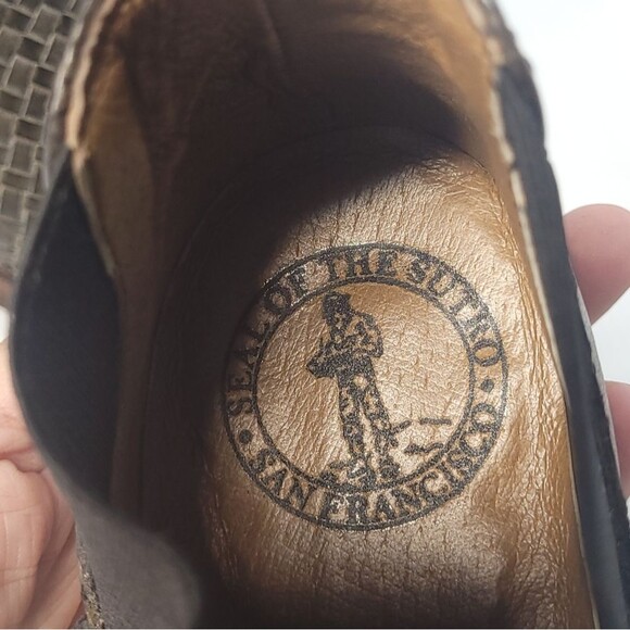 Sutro Seal of the Sutro San Francisco Woven Greenish Leather Booties Womens  6 - Picture 7 of 11